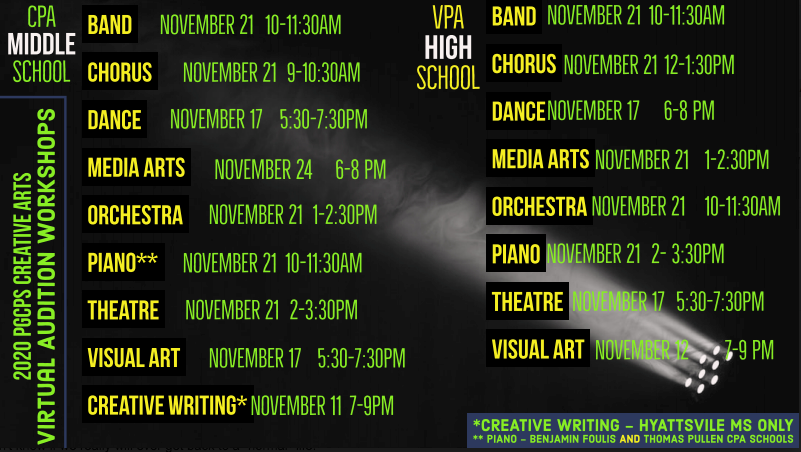 virtual audition schedule